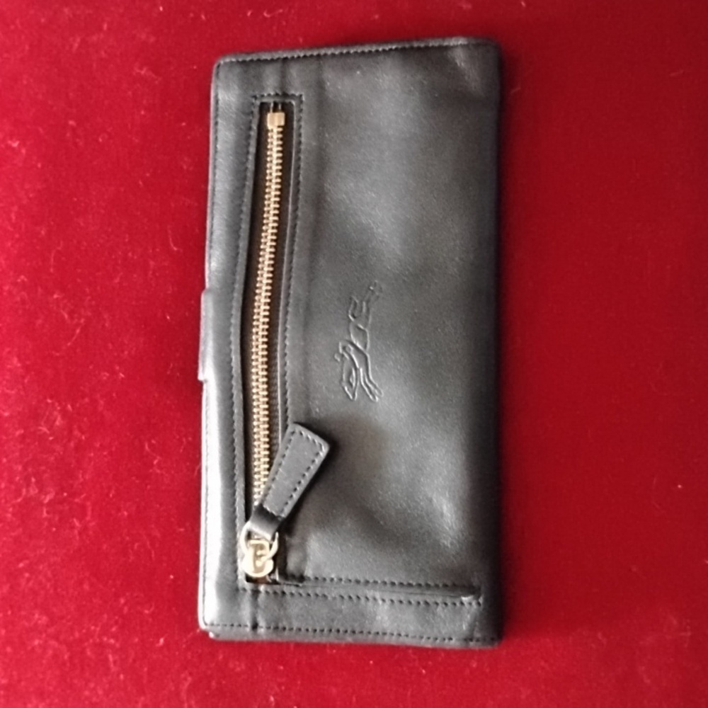 Vintage Longchamp Paris Black Leather Wallet
